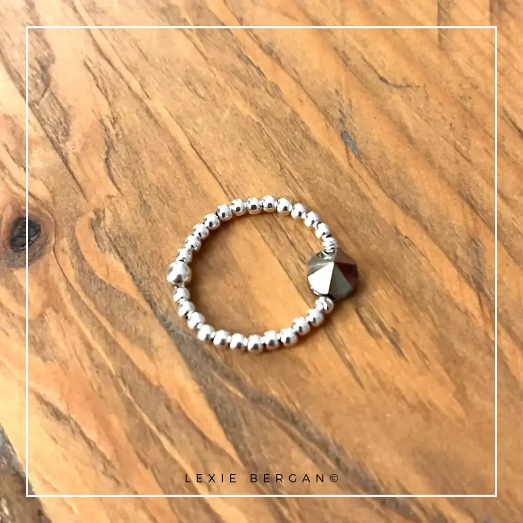 [BAHECRARG925] Bague  Hexagon en cristal taillé