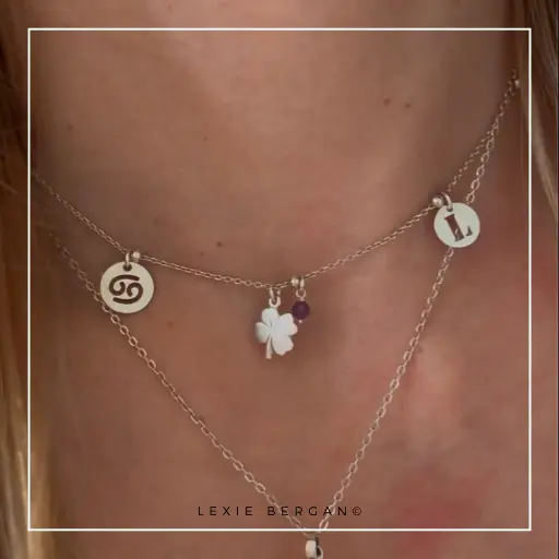 [COLEASCH] Collier Lettre Astro Chance Améthyste