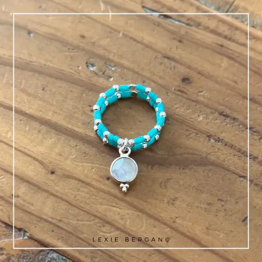 [BAARGTUR] Bague l'Iconic Double Turquoise et Pierre de Lune