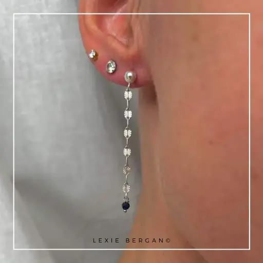 [BOCHLALA] Boucles d'Oreilles Chaîne & Lapis Lazuli