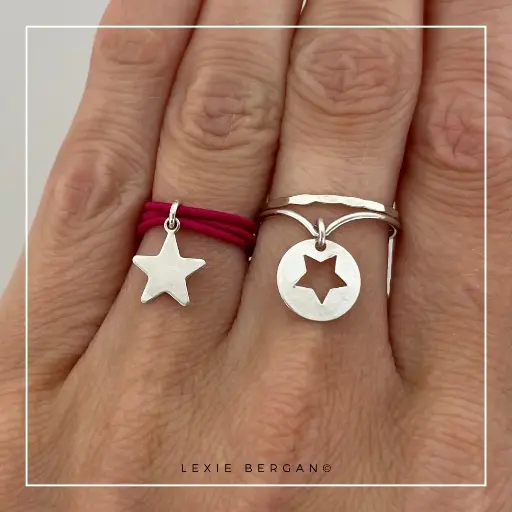 [BDPEACSMM] Bague Double et plaque Étoile ajourée en Argent 925 (Créa s-m Marina)